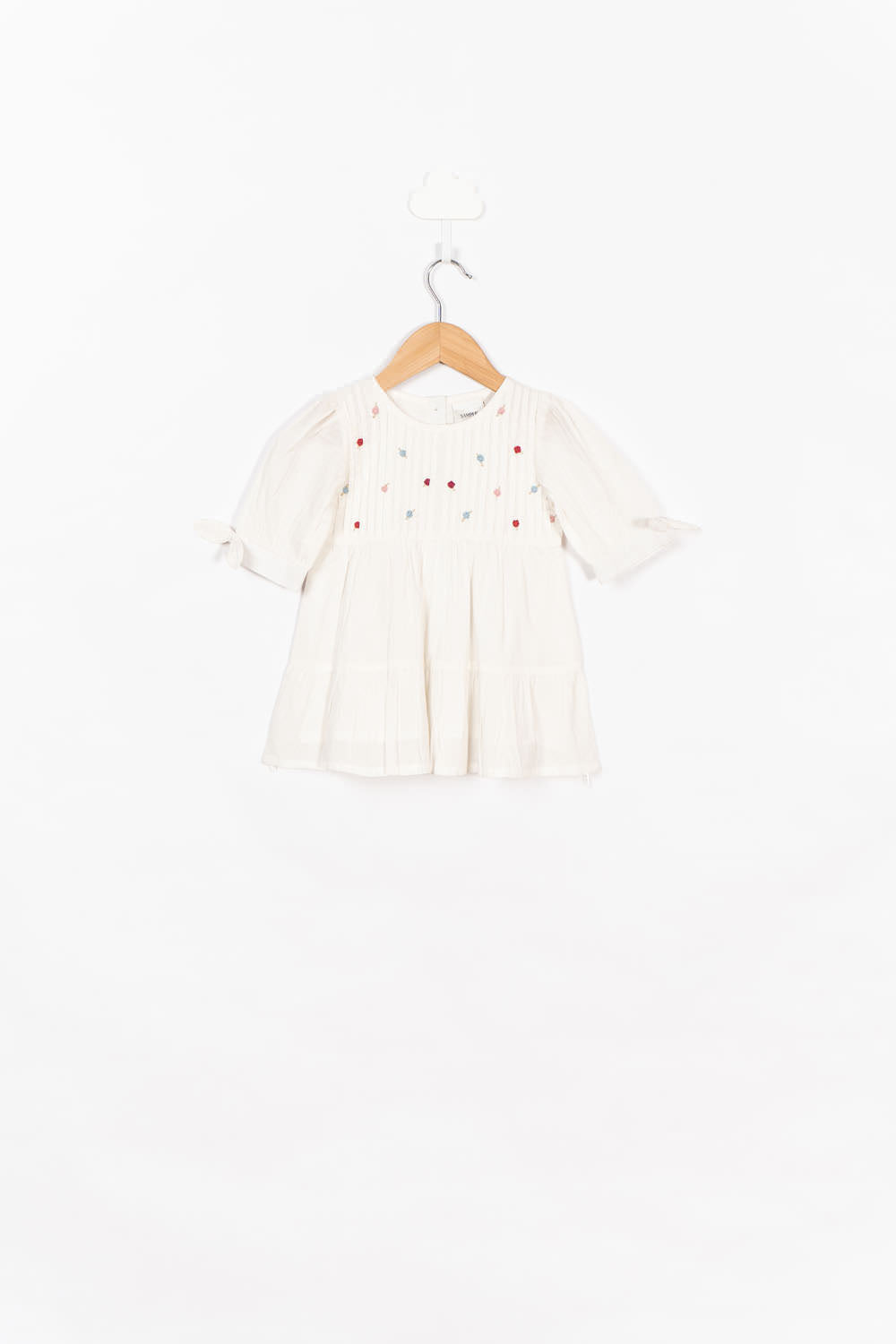 White Pin Tuck Dress