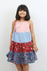Stripe & Floral Block Print Dress