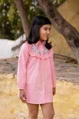 Pink Embroidery Dress for Girls