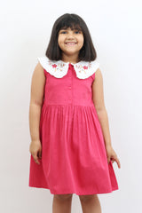 Red Embroidery Detail Dress