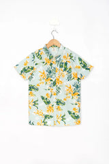 Blue Hawaiian Print Shirt for Boys