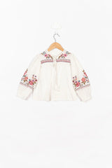 Embroidery & Tassel Detail Blouse Top for Girls